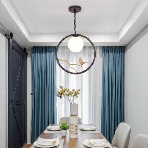 Chinese bird chandelier creative romantic theme restaurant chandelier room bedroom decoration lamps led copper lamp led