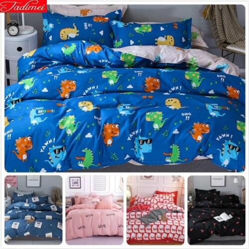 Dinosaur Paradise Pattern Kid Soft Cotton Bedding Set 3pcs 4pcs Bed Linen Single Twin Double Queen King Size Duvet Cover 150x200