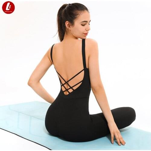 Backless Set One-piece Yoga Suit Bra And Pants Siamese Sportswear Fitness Female Running Dance Training Bodysuit Sports Jumpsuit