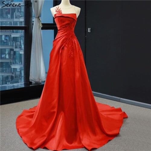 Red High Quality Sleeveless Prom Dresses 2020 Latest Design Beading A-Line Sexy Prom Gowns Real Photo HM66781