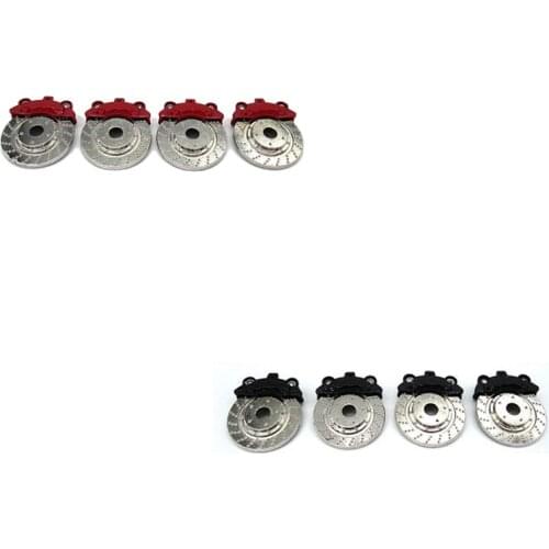 4Pcs Metal Brake Disc Caliper Tire Modification Accessories for WPL D12 1/10 RC Car Upgrade Parts