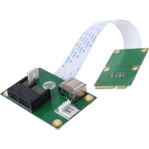Mini PCIE to PCI-E Express X1+USB Riser Card with FFC Cable High Speed DIY 90 Degree Slot