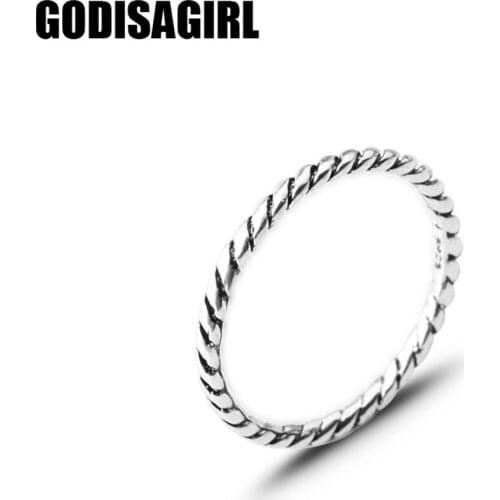 Fashion Ladies Vintage Jewelry Women Simple Silver Color Rings Wedding Band Engagement Brand Jewelry