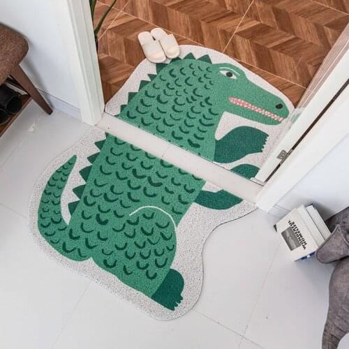 Cartoon floor mat silk ring door foot mat dustproof waterproof floor living room PVC rug kitchen bathroom antislip carpet