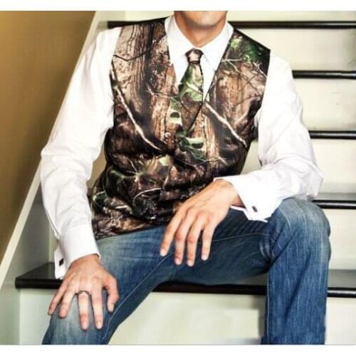 New Fashion Camo Groom Vest Formal Tuxedo Vest For Wedding Custom Made Mens Wedding Vests