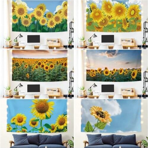 Cute Creative Sunflower Wall Mounted Tapestry Dormitory Family Bedroom Life Photography Decorative Tapestry