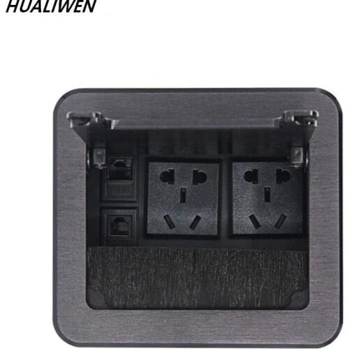 JSJ Flip desktop socket with brush double port power dual port network conference desk information box