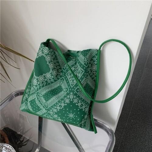 2021 New Fashion Korean Paisley Printing Shoulder Bag Womens Single Boho Chic Ladies Daily Summer Beach Handbag Bolsa