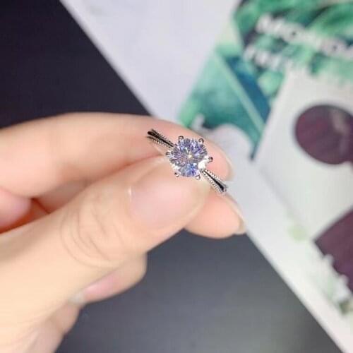 Passed Diamond Testhigh Quality Moissanite 18K White Gold Ring D Color Fine Jewelry Diamond Ring Women Fashion Wedding Jewelry