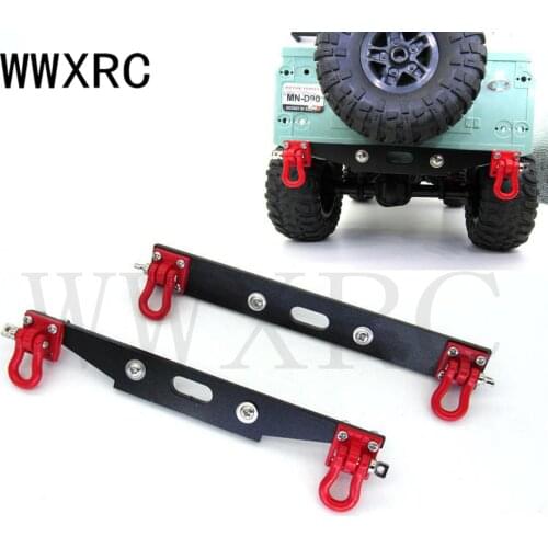 Shockproof Metal Rear Bumper with Rescue Buckle for MN D90 D91 D99S RC Car Accessories Parts
