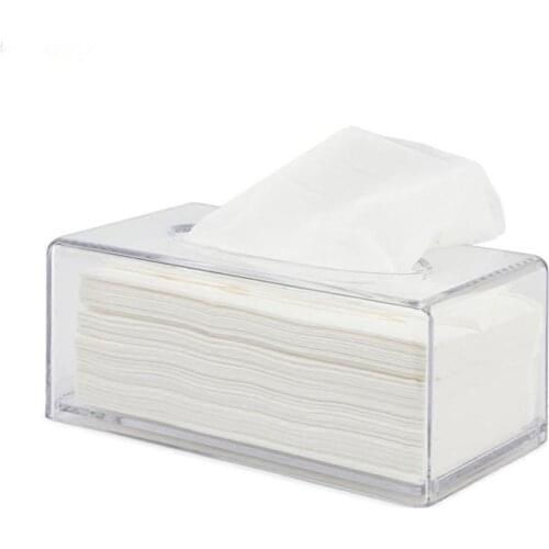 Clear Tissue Dispenser Box Facial Acrylic Tissue Box Cover Holder for Bathroom Kitchen and Office Room Rectangle DO
