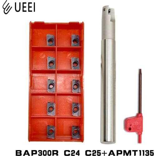 10pcs APMT1135+1pcs BAP300R C24 25-16 25-150 200 250-2T 3T 2 flute 3 flute 150mm 200mm 250mm BAP Right Angle Milling Cutter