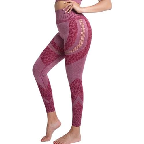 High Waist Hollow Yoga Pants Sexy Women Gym Fitness Pants Stretch Yoga Leggings Sport Joggers Running Tights Seamless Leggings