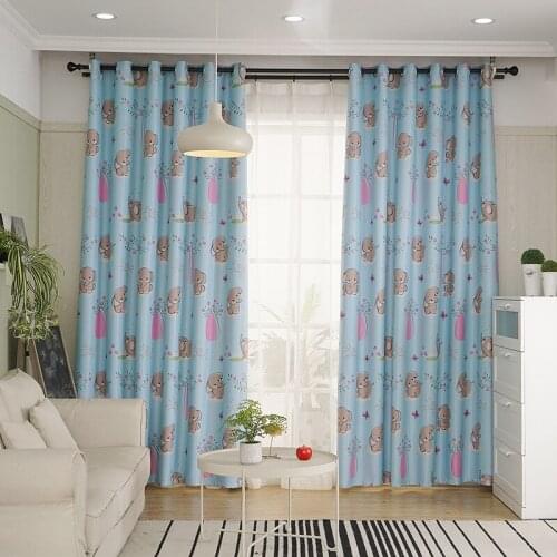 Modern Minimalist Curtains for Living Dining Room Childrens Room Cartoon Blackout Curtain Fabric