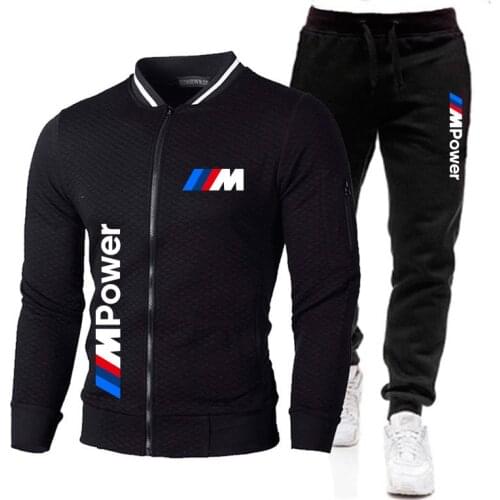 New 2 Pieces Sets Tracksuit BMW Printing Men Hooded Sweatshirt+pants Pullover Hoodie Sportwear Suit Casual Sports Men Clothes