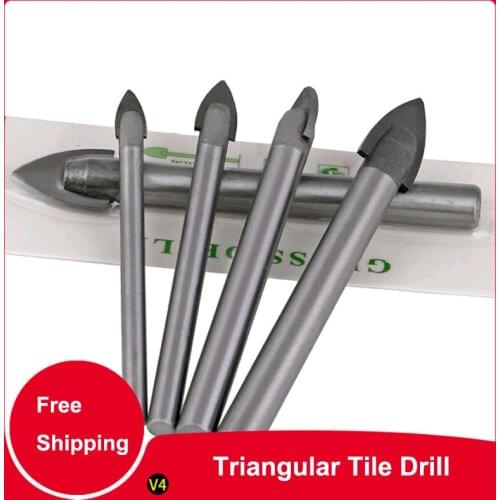 Triangular Tile Drill Triangular Alloy Tile Ceramic Glass Drill Hole Bit Drilling Triangle Bit 3-4-6-8-10-12-16mm