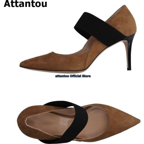 Cross Band Pointed Toe Yellow Black Pumps Women Wedding Party Mary Jane Shoes Ladies Stiletto Heeled High Heels