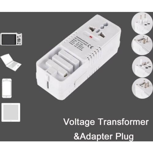 Universal Travel Adapter&Voltage Transformer, Worldwide All in One AC Plug Adapter Power Converter w/Dual USB Charging Ports