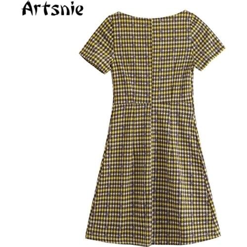 Women summer high waist square collar casual mini dresses vestidos robe femme