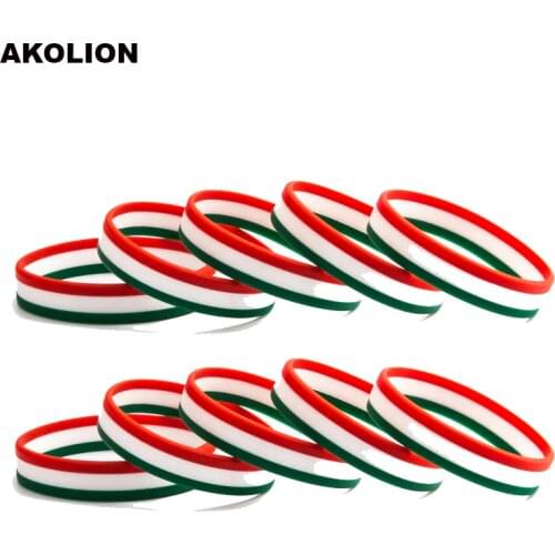 Hungary Silicone Bracelet Flag Rubber Wristband Cuff Sports Bangle For Women Men 1pcs FB-0012