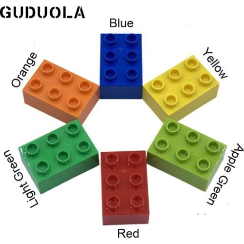 10pcs/lot Big Bricks2x3 dots in Blocks Parts Creative Toy Building Blocks Accessories For Children Of Low Age Gift