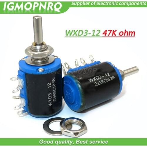 2pcs WXD3-12-1W 47K ohm WXD3-12 1W 5 ring multi-circle precision wire-wound potentiometer IGMOPNRQ