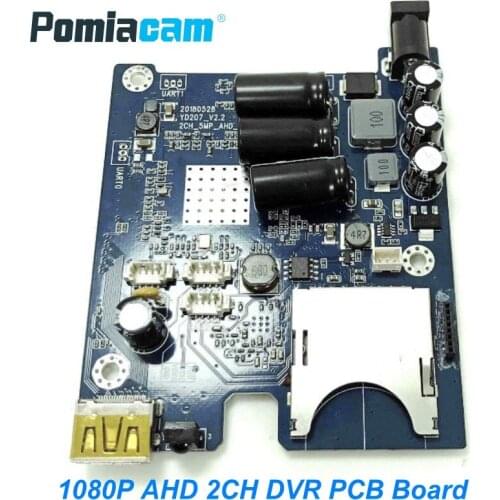 5pcs/lot AHD DVR Board HD 1080P 2CH Mini Vehicle Mobile DVR Board Digital Video Recorder with Remote Control support CVBS AHD