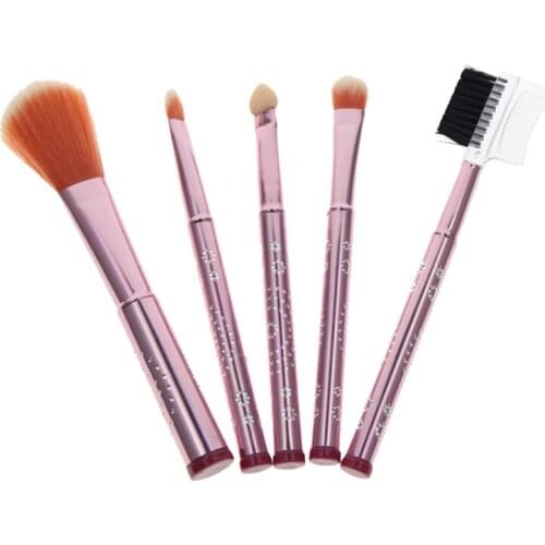 5Pcs Best Makeup Brush Kit Include Eyebrow Comb Blush Brush Applicator 2 Eyeshadow Blending Brushes