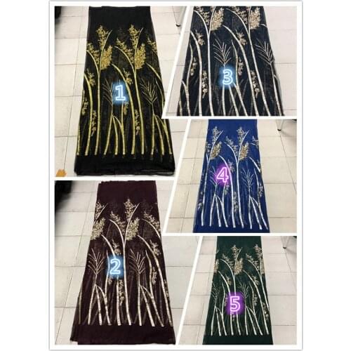 African net lace textile Graceful JRB-92001 French tulle embroidery lace fabric with sequins