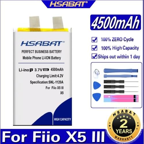 HSABAT X5 III 4500mAh Battery for Fiio X5 III Gen 3 Player Batteries