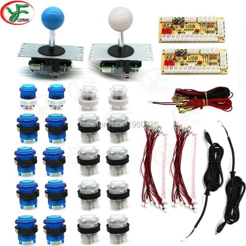 Arcade DIY LED Kit with Zero Delay USB Encoder To PC Arcade Games 8 Way SANWA Joystick + 5V LED Illuminated Arcade Push Buttons