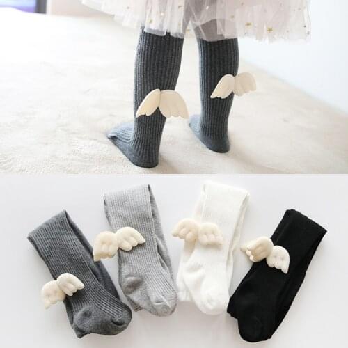 Baby Girls One-Piece Pantyhose Autumn Spring Bowknot Stockings Child Angels Wings Tights