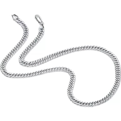 Genuine 925 Sterling Silver Mens Necklace Fashion Punk Link Chain 20-24 in Man Fine Jewelry Gift