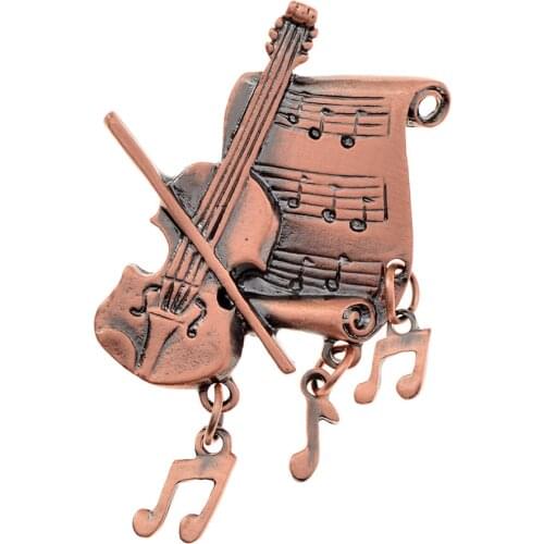 CINDY XIANG Creative Violin Guitar Brooches For Women And Men Alloy 3 Colors Music Note Pendant Banquet Brooch Pins Jewelry Gift