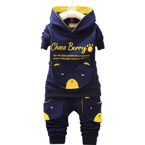Children Cotton Clothing Sets Kids Hoodies Pants 2Pcs/Sets Fashion Baby Boy Girl Cartoon Hooded Suit Toddler Sport Tracksuit
