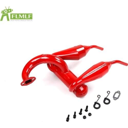 Double Exhaust Pipe Dual Exhausts Tune Pipe Fit for 1/5 Losi 5ive T ROFUN ROVAN LT KingmotorX2 Toys PARTS