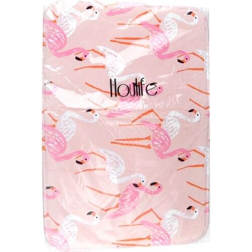 Houlife - Coral Fleece Velvet Carpet Pink Rectangle Flamingo 59cm x 40cm, 1 Piece