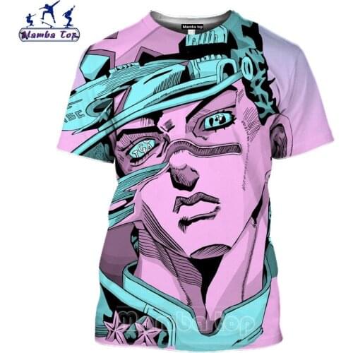 Mamba Top 3D Print Japan Comics JoJo Bizarre Adventure T Shirt Men Sports Holiday Kujo Jotaro Anime Tshirt Women Superpower Tees