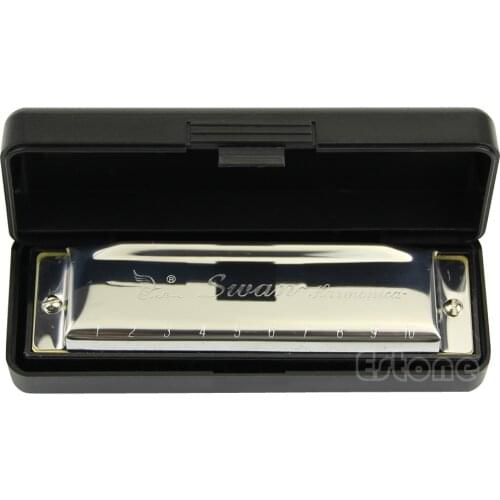 Silver Swan Harmonica 10 Hole Key of C for Blues Rock Jazz Folk Harmonicas JUL20_20