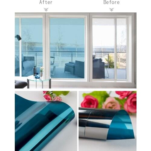 300cm*50cm One Way Mirror Film Privacy Self Adhesive Residential DIY Window Film Heat Control Glare Control Anti UV Window Tint