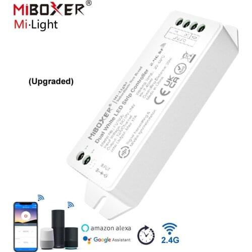 Milight Cct Rgbw Rgbcct Controller Mi Light Led Controller 12 v 24v Brightness Miboxer Rgb Controller for Tape Light Alexa App