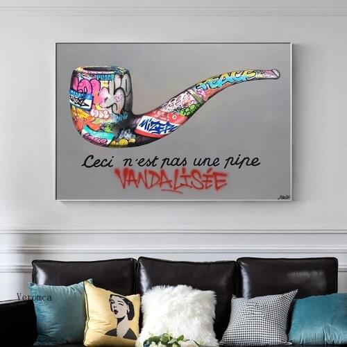 Creative Graffiti Colourful Teapot Wall Art Canvas Painting Living Room Bedroom Home Office Decor Poster Cuadros No Frame