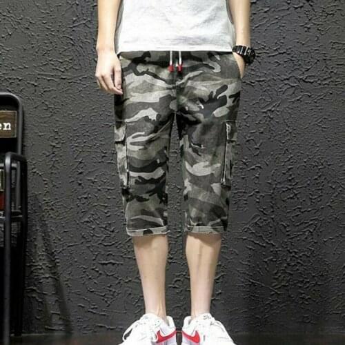Summer Mens Short Trousers Cotton Straight Beach Camouflage Loose Leisure Shorts Versatile Comfort Fashion Versatile