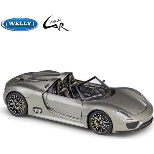 WELLY 1:24 Model Car Simulation Alloy Metal Toy Car Childrens Toy Gift Collection Model Toy Gifts Porsche 918 Spyder Concept