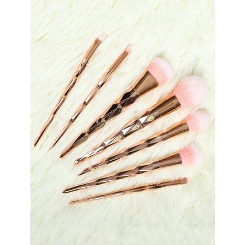 7 Pcs Rhombus Handle Makeup Brushes Set