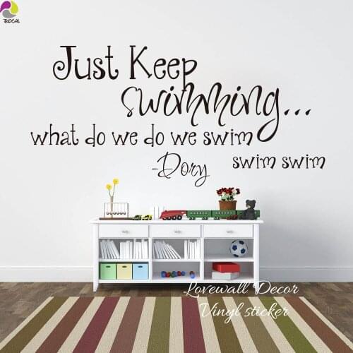 Just Keep Swimming What do we do we swim Dory Quote Wall Sticker Baby Nursery Kids Room Decal Inspiration Quote Finding Nemo