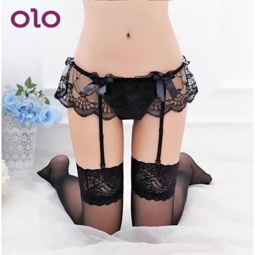 OLO Womens Sexy Underwear Top Thigh-Highs Stockings Lace Stockings and Garter Belt Suspender Set Erotic Lingerie Adult Products