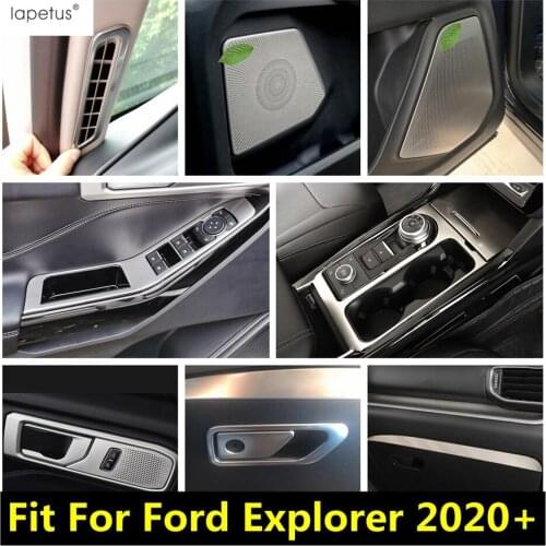 Shift Gear Panel / Speaker Sound / Air AC Vent Cover Trim Stainless Steel Accessories Interior Kit For Ford Explorer 2020 2021