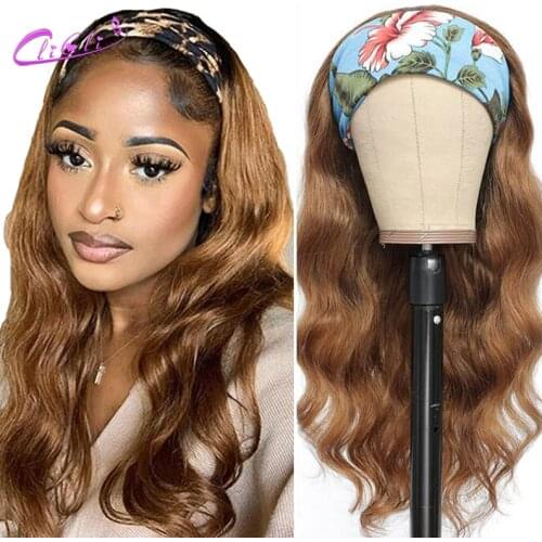 Headband Wigs Human Hair Wigs Colors 1B 30 Body Wave Ombre Human Hair Wig For Black Women Brazilian Wig With Headband Attached