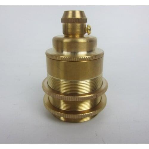 Retro double ring chandelier lamp E27 fully threaded pure copper metal lampholders